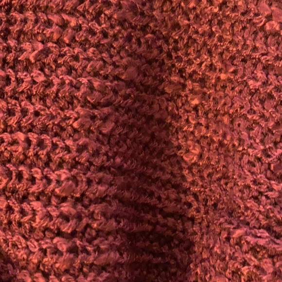 🧶Wine/Burgundy Cardigan China Silk Sweater 👢 - Picture 3 of 3
